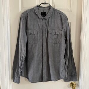 Calvin Klein Jeans Men's Dark Grey Long Sleeve Button‎ UP Size XXL